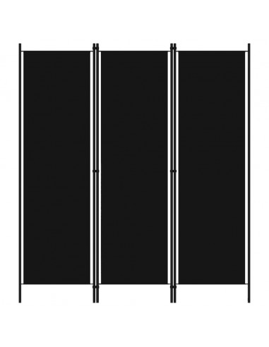 Paravento a 3 Pannelli Nero 150x180 cm