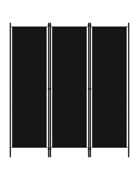 Paravento a 3 Pannelli Nero 150x180 cm