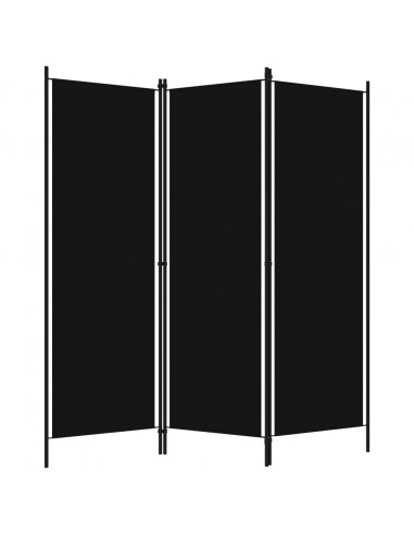 Paravento a 3 Pannelli Nero 150x180 cm