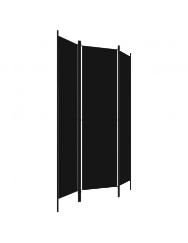Paravento a 3 Pannelli Nero 150x180 cm