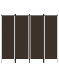 Paravento a 4 Pannelli Marrone 200x180 cm 2