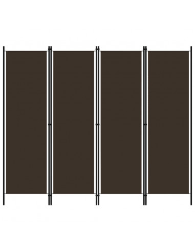 Paravento a 4 Pannelli Marrone 200x180 cm