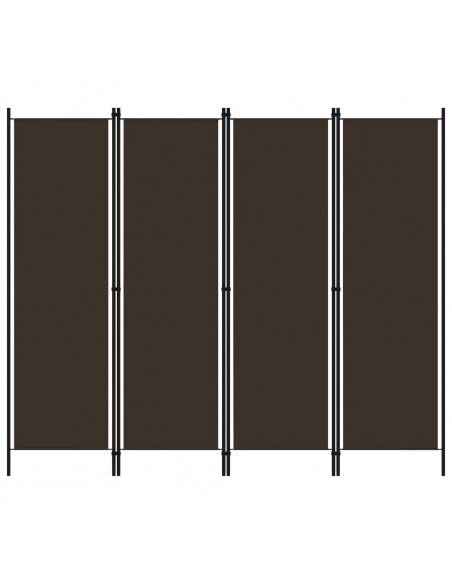 Paravento a 4 Pannelli Marrone 200x180 cm