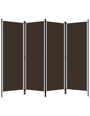Paravento a 4 Pannelli Marrone 200x180 cm