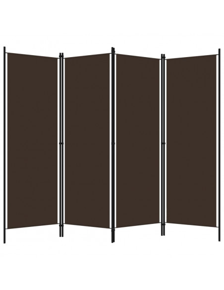 Paravento a 4 Pannelli Marrone 200x180 cm