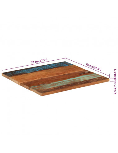 Piano Tavolo Quadrato 70x70 cm 25-27 mm in Legno di Recupero