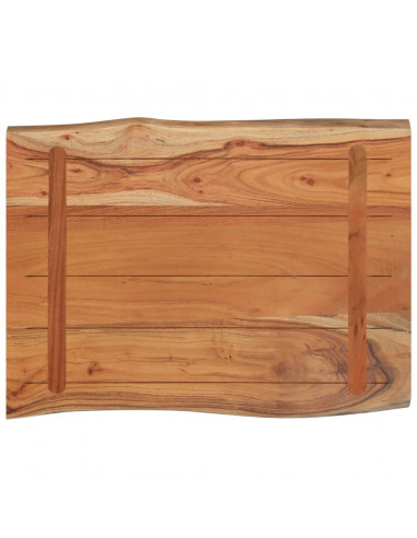 Tavolino 50x40x2,5 cm in Legno Massello di Acacia Bordi Vivi