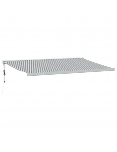 Tenda Retrattile Antracite e Bianca 5x3 m Tessuto e Alluminio 2