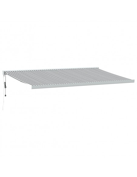 Tenda Retrattile Antracite e Bianca 5x3 m Tessuto e Alluminio