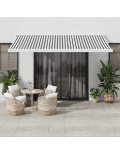 Tenda Retrattile Antracite e Bianca 4,5x3 m Tessuto e Alluminio 2