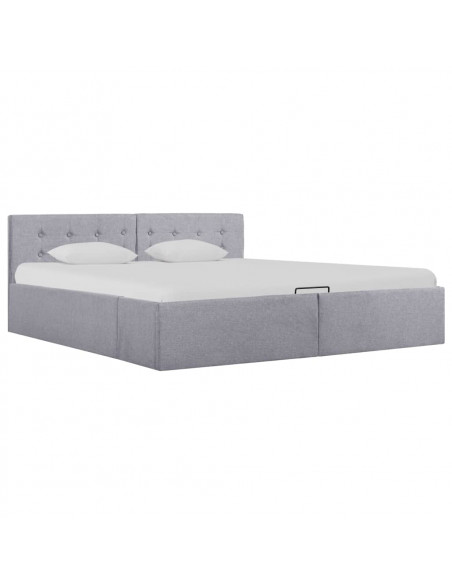 Giroletto con Contenitore Grigio Chiaro in Tessuto 160x200 cm