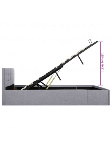 Giroletto con Contenitore Grigio Chiaro in Tessuto 160x200 cm