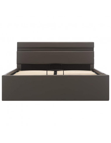 Giroletto Contenitore Idraulico LED Grigio Similpelle 140x200cm