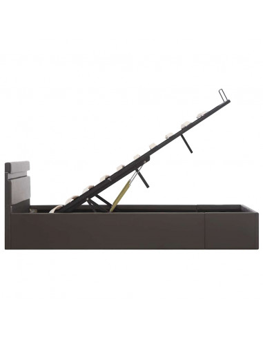 Giroletto Contenitore Idraulico LED Grigio Similpelle 140x200cm