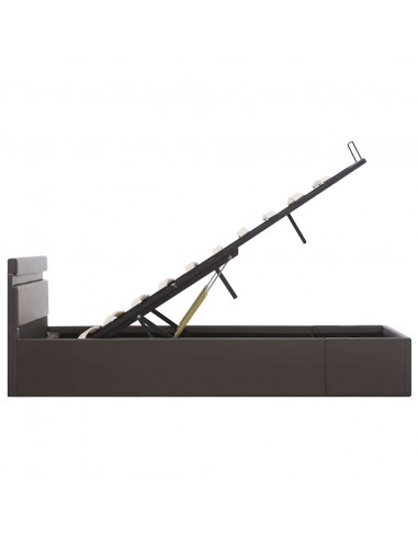 Giroletto Contenitore Idraulico LED Grigio Similpelle 120x200cm