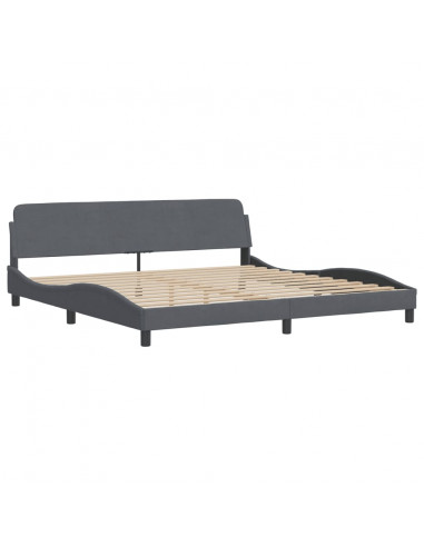 Letto con Materasso Grigio Scuro 200x200 cm Velluto