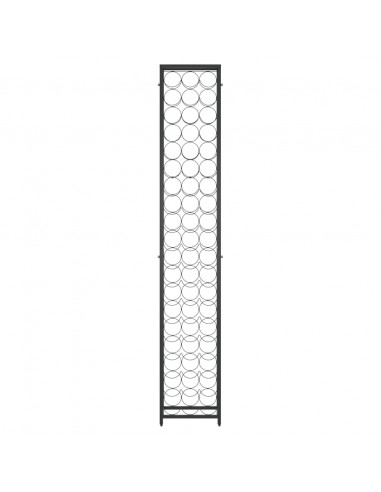 Portavini da 57 Bottiglie Nero 34x18x200cm in Ferro Battuto