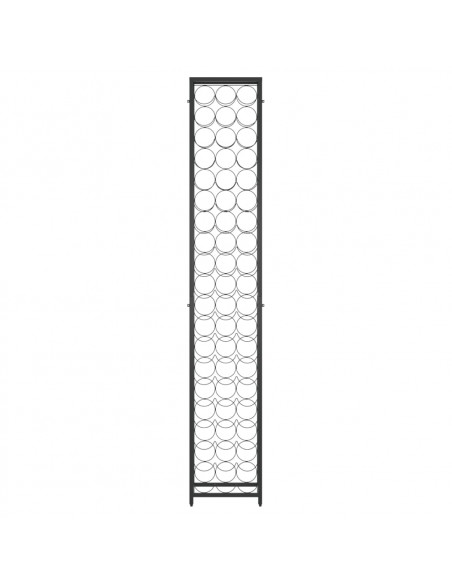 Portavini da 57 Bottiglie Nero 34x18x200cm in Ferro Battuto