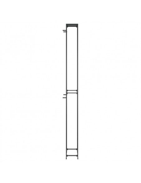 Portavini da 57 Bottiglie Nero 34x18x200cm in Ferro Battuto
