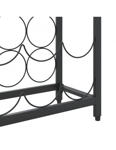 Portavini da 57 Bottiglie Nero 34x18x200cm in Ferro Battuto