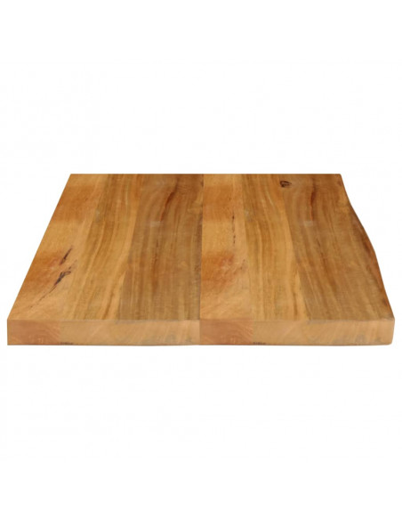 Piano Tavolo Bordi Vivi 70x60x3,8 cm in Legno Massello di Mango