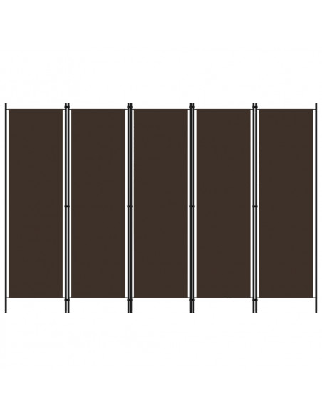 Paravento a 5 Pannelli Marrone 250x180 cm