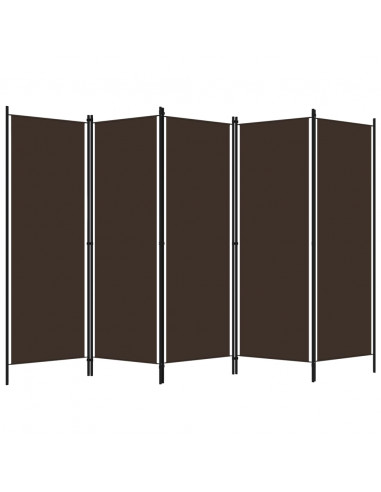 Paravento a 5 Pannelli Marrone 250x180 cm