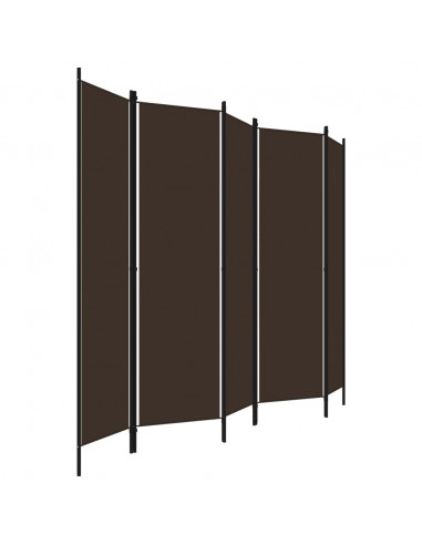 Paravento a 5 Pannelli Marrone 250x180 cm