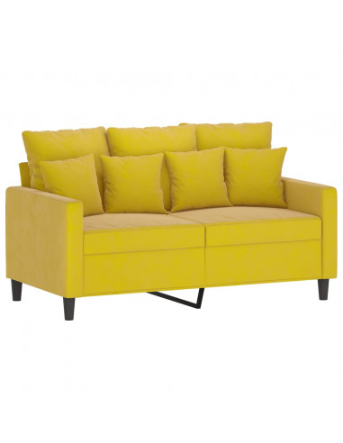 Set di Divani 4 pz con Cuscini giallo in Velluto