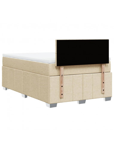Giroletto a Molle con Materasso Crema 120x190 cm in Tessuto