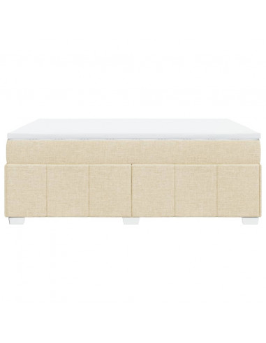 Giroletto a Molle con Materasso Crema 160x200 cm in Tessuto