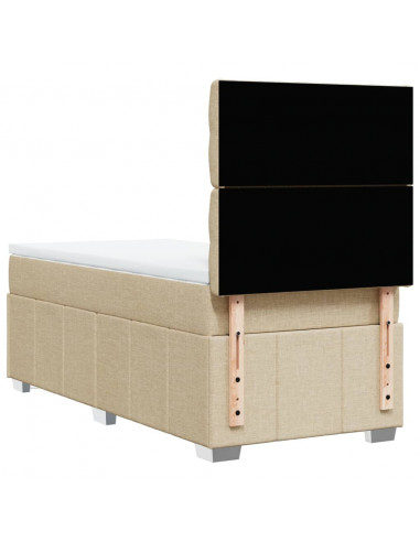 Giroletto a Molle con Materasso Crema 90x200 cm inTessuto