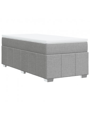 Giroletto a Molle con Materasso Grigio Chiaro 80x200 cm Tessuto