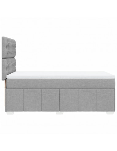 Giroletto a Molle con Materasso Grigio Chiaro 80x200 cm Tessuto