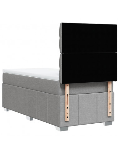 Giroletto a Molle con Materasso Grigio Chiaro 80x200 cm Tessuto