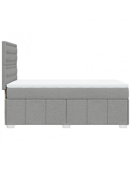 Giroletto a Molle con Materasso Grigio Chiaro 80x200 cm Tessuto