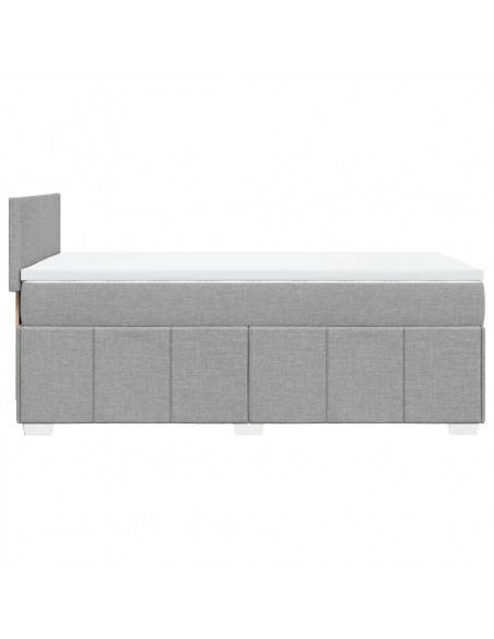 Giroletto a Molle con Materasso Grigio Chiaro 80x200 cm Tessuto