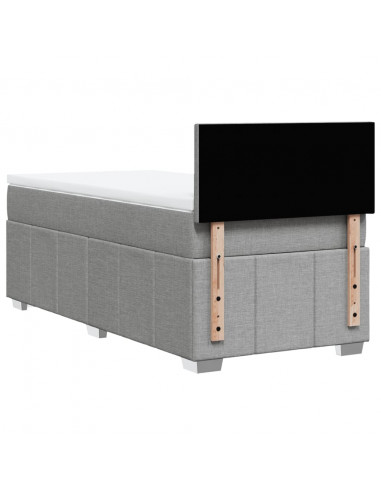 Giroletto a Molle con Materasso Grigio Chiaro 80x200 cm Tessuto