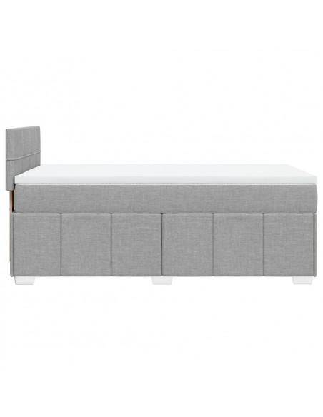 Giroletto a Molle con Materasso Grigio Chiaro 80x200 cm Tessuto