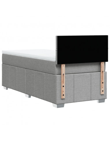 Giroletto a Molle con Materasso Grigio Chiaro 80x200 cm Tessuto