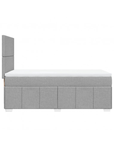 Giroletto a Molle con Materasso Grigio Chiaro 80x200 cm Tessuto