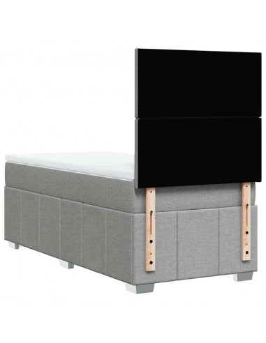 Giroletto a Molle con Materasso Grigio Chiaro 80x200 cm Tessuto