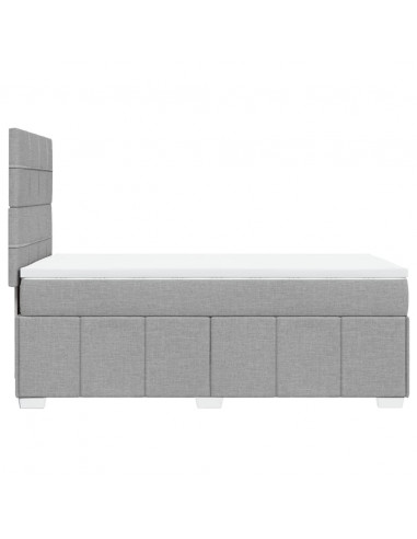 Giroletto a Molle con Materasso Grigio Chiaro 80x200 cm Tessuto