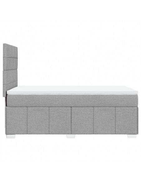 Giroletto a Molle con Materasso Grigio Chiaro 80x200 cm Tessuto