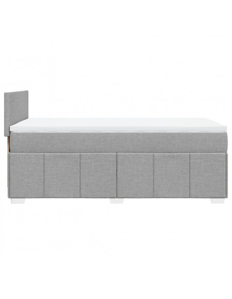 Giroletto a Molle con Materasso Grigio Chiaro 90x190 cm Tessuto