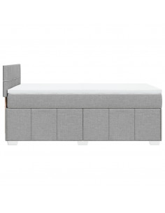 Giroletto a Molle con Materasso Grigio Chiaro 90x190 cm Tessuto 2