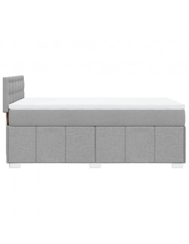 Giroletto a Molle con Materasso Grigio Chiaro 90x190 cm Tessuto