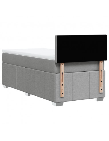 Giroletto a Molle con Materasso Grigio Chiaro 90x190 cm Tessuto