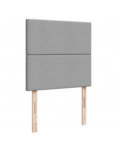 Giroletto a Molle con Materasso Grigio Chiaro 90x190 cm Tessuto 2
