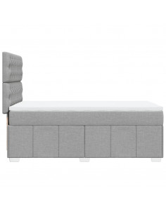 Giroletto a Molle con Materasso Grigio Chiaro 90x190 cm Tessuto 2